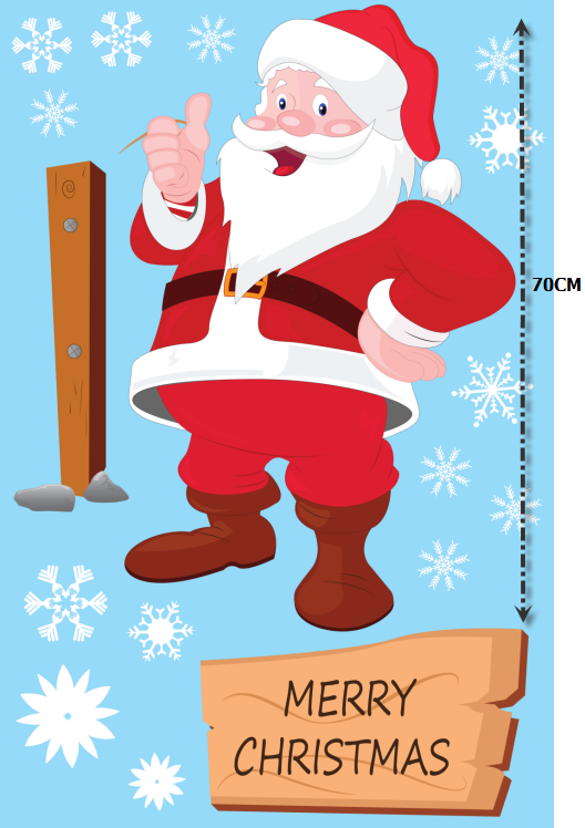 Decal dán tường Ông già Noel 3 (nền trắng đục)